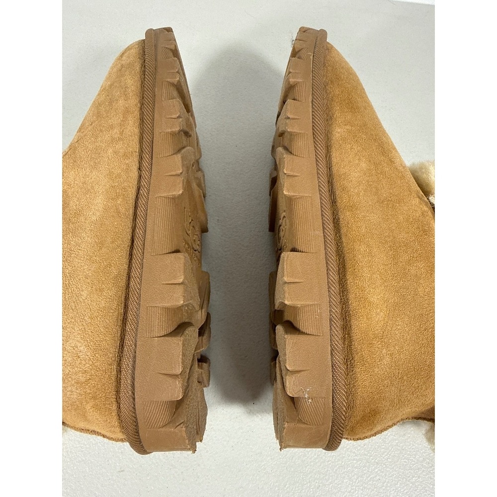 UGG Australia Tasman Suede Sheepskin Slippers Chestnut Brown Lug Sole Mens 9 - Picture 4 of 11